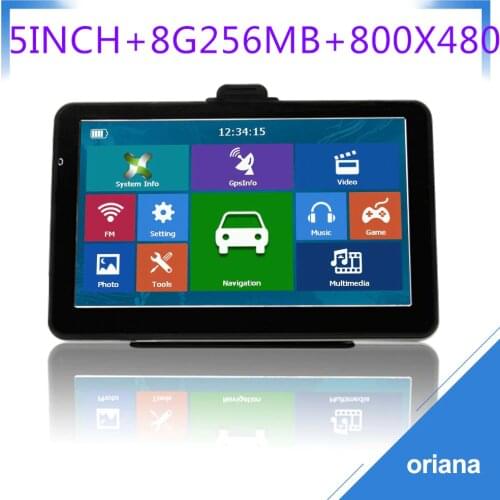 5inch HD 8G +256MB Gps navigation +800X480 + latest Europe Map Sat nav Truck gps navigators