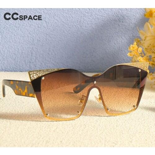 53108 Big Size Cat Eye Ladies Sunglasses One Lens Decorative Hollow Pattern Womens Shades UV400