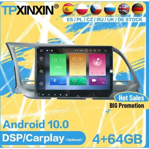 Car Radio Stereo Control Receiver Bluetooth Android For Hyundai Elantra 2016 20172018 GPS Player Navigation Auto Audio Head Unit