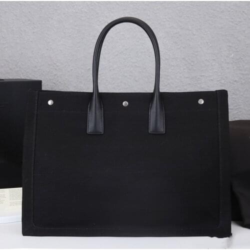 Women Canvas Large Tote Beach Handbag Outside Shopping Bag Ladies Travel Womens Shoulder Bags Real Leather Handle