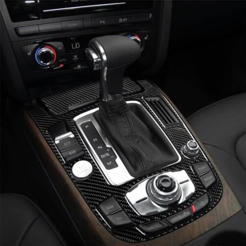 For Audi A4 A5 S4 S5 B8 Q5 SQ5 Interior Styling Carbon Fiber Car Center Control Gear Shift Panel Cover Trim Sticker Decoration