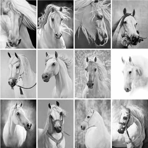 HUACAN 5d Diamond Painting Horse DIY Rhinestones Pictures Full Square Diamond Embroidery Animal Home Decor Craft Kit