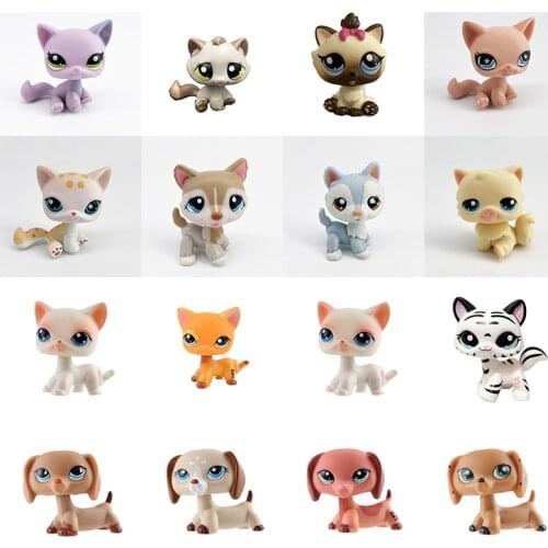 LPS toys collection mini short hair kitten dog collie great dane spaniel cute toys lps old pet shop rare figure collection