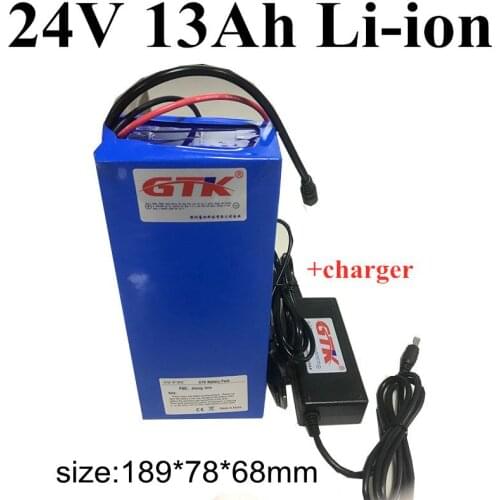 GTK Li-ion battery 18650 24V 13ah lithium battery pack with BMS for Giant Electric Vehicle Electric Bike+ 29.4V 2A charger