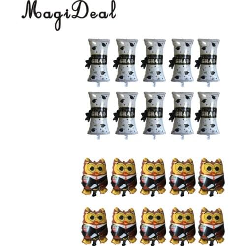 MagiDeal 10 Pieces Congrats Grad Owl/Diploma Balloon Bouquet Graduation Party Decorations
