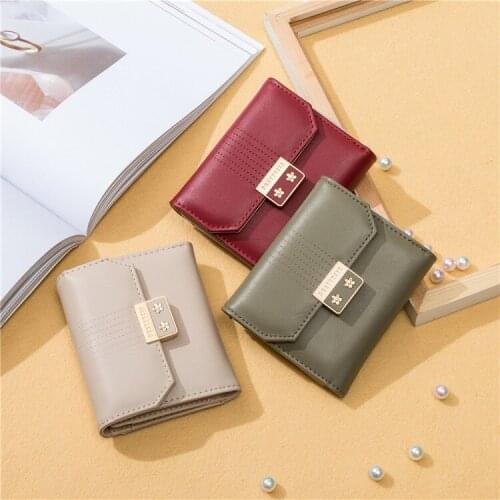 Fashion small wallet female short 2019 new Korean version of the flip small fresh ins folding multifunctional change