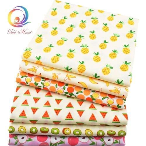 Cartoon Fruit Series Twill Cotton Fabric,Patchwork Tilda Cloth,DIY Sewing Quilting Fat Quarters Material For Baby&Child 6pcs/lot
