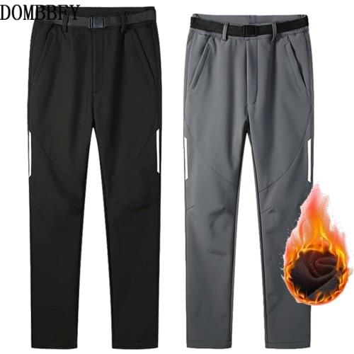 Mens Winter Warm Fleece Cargo Pants Women Stretch Waterproof Casual Pants Sweatpants Tactical Army Work Reflective Pants S-3XL