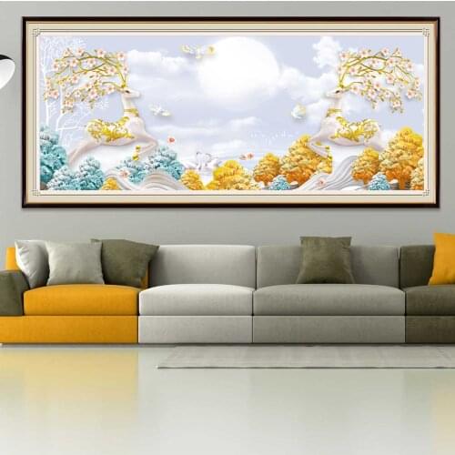 5D DIY Diamond Painting Sika Deer Full Square&Round Drill Scenery Embroidery Cross Stitch Kits Mosaic Handmade Home Decor