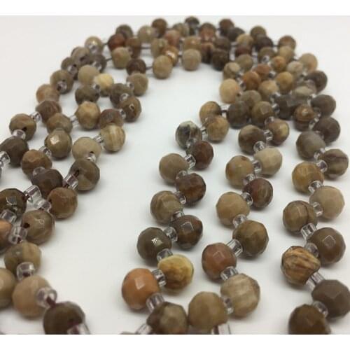 7 X7mm Natural Mineral Petrified Wood Powder Faceted Semi-Precious Stone Gemstone Loose Beads For Jewelry Making Pendant Beads