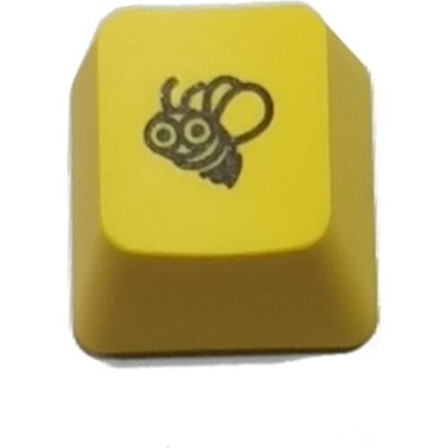 New High Quality R4 Keycap Cherry Profile Dip Dye Sculpture PBT Keyboard Keycap for Mechanical Keyboard Etched Honey Bee