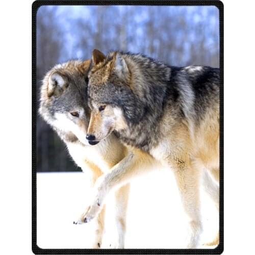 New Wolf Print Baby Kids Child Summer Aircon Blanket Soft Thick Flannel Fleece Warm Spring Blankets