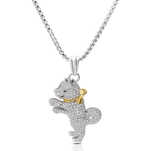 Lovely Puppy Necklace Animal Lovers Pet Loss Gift for Women Dog Pendants Necklaces High Quality Crystal Choker colar feminino