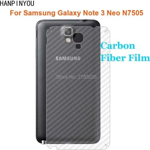 For Samsung Galaxy Note 3 Neo N7505 5.5" Durable 3D Anti-fingerprint Transparent Carbon Fiber Back Film Rear Screen Protector