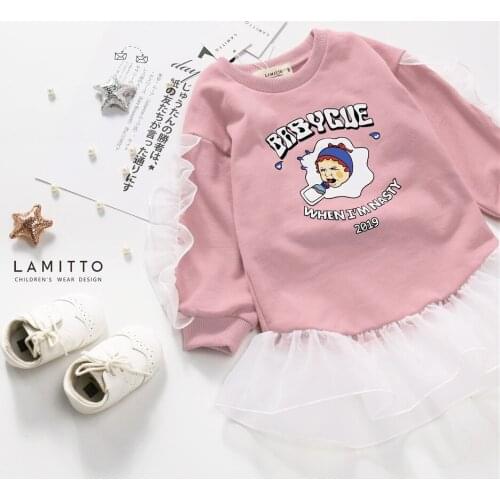Tonytaobaby Autumn New Baby Girl Childrens Clothing Pink Sweet Long Sleeve Girls Sweatshirt Kids Sweatshirt