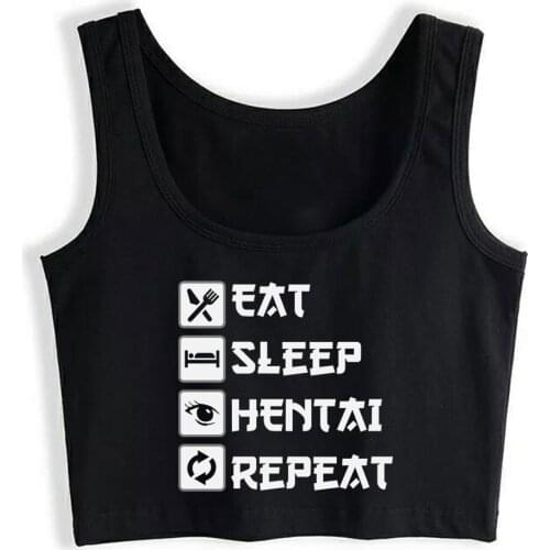 Crop Top Sport Hentai Comic Vintage Sleeveless Tops Women