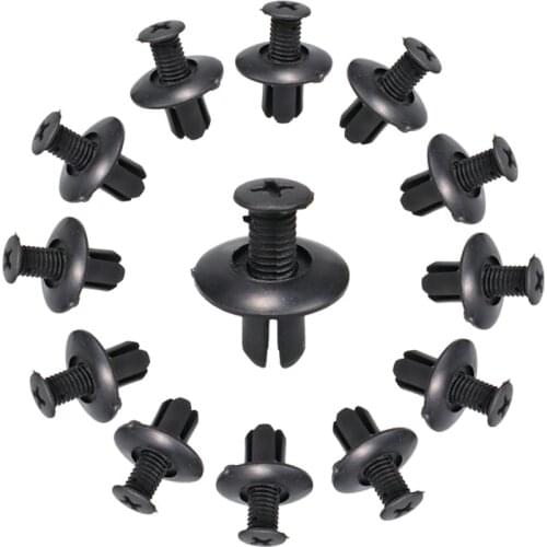 50/100pcs Universal Car Bumper Fender 8mm Hole Plastic Rivets Fasteners Screw Car Fastener Clips for Nissan Toyota Focus Kia
