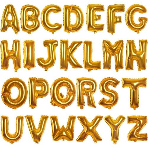 10pcs/lot 16inch Large Letter Balloon Inflatable Toys Air Balloons for Wedding Decor Kids Birthday Party Decoration with sticker