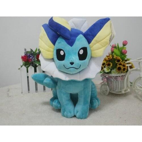 Japan Anime pokemonRare Shiny Vaporeon Plush Vaporeon Figure Toys Soft Stuffed Dolls Kids Birthday Gift 30cm