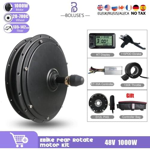 48V 1000W Rear Drive Electric Bicycle Gearless Conversion Kit hub motor Electric Bicycle Motor Kit 【 EU RU Duty Free No Tax