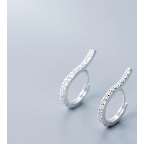 MODIAN High Quality 100% 925 Sterling Silver Geometirc Curve Hoop Earring for Women Fashion Wedding Original Fine Jewelry