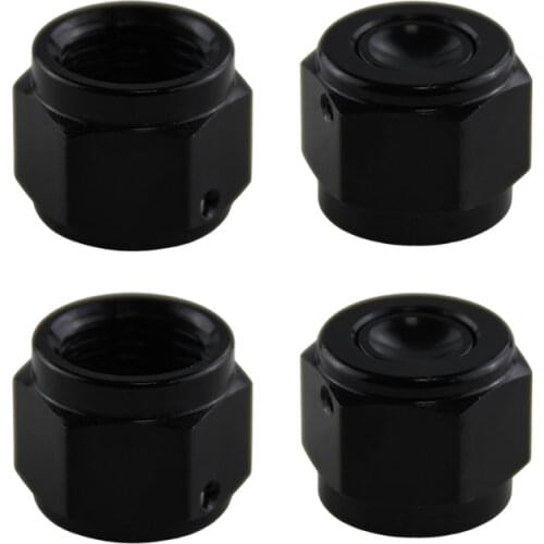 4PCS Aluminum 6-AN AN6 Adapter Female Flare End Cap / Plug / Tube Nut Fitting BLUE