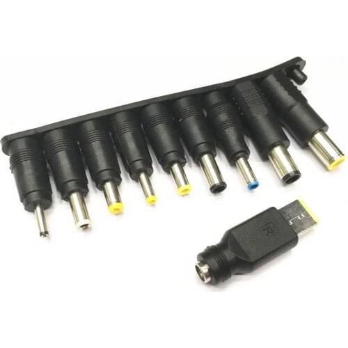 5.5mm x 2.1mm Female DC AC Power Supply Plug Jack Adapter Connector to 10 Male DC 7.9x5.5mm 5.5x2.5mm 5.5x1.7 Tips Sets