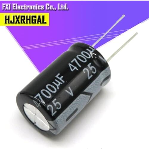5PCS 25V4700UF 16*25mm 4700UF 25V 16*25 Electrolytic capacitor New original