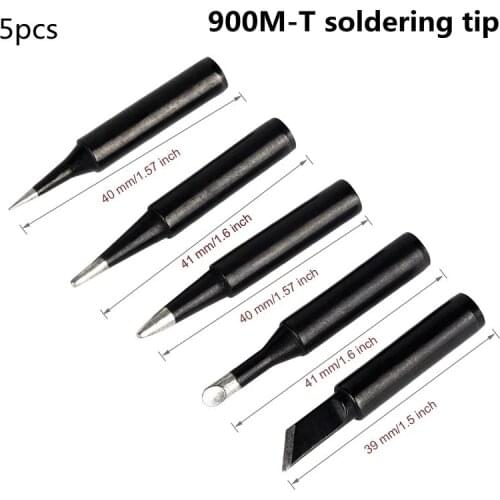 5pcs 900M-T Black K/3C/2.4D/B/I Soldering Iron Tips Lead-free For Soldering Station Welding Solder Rework Tools Accessories