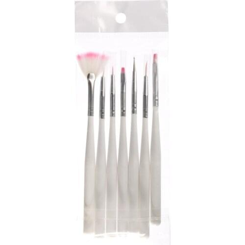 7pcs/set Nail Art Brush Set Acrylic UV Gel Polish Painting Drawing Carving Pen Nail Liner Dotting Brushes Manicure DIY Tools