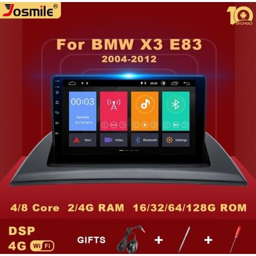 4G+128G 2 din Android 10 Car Multimedia For BMW X3 E83 2004 - 2012 Radio Video Player GPS Navigation Bulit-in Carplay V1AI Voice