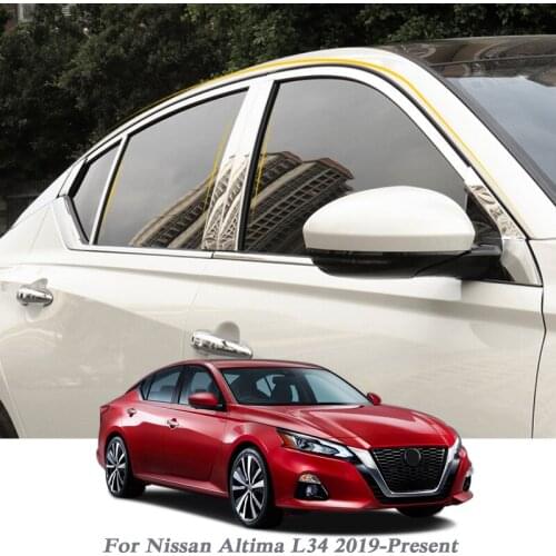 Car Styling B Column Sticker For Nissan Altima L34 2019-Present Window Trim Cover Exterior Body Decoration Chrome Accessory