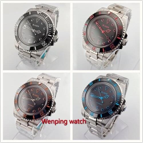 Bliger 40mm Protruding glass colorful watch hands Fashion mens watch W2738