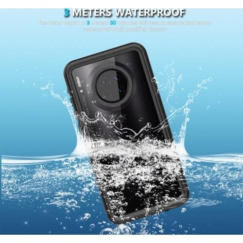 Black/Grass Blue Clear TPU Waterproof Phone Case Dirt-resistant Productive Cover Shockproof Swimming Shell For Huawei Mate30 Pro