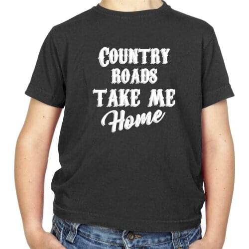 Country Roads, Take Me Home Kids T-Shirt - Song Lyrics - John Denver - 70s New Arrival MenS Short