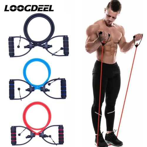 120cm 5 Levels Yoga Pull Rope Resistance Bands TPE Elastic With Handles Fitness Exercise Gym Home Workout Excerciser Training