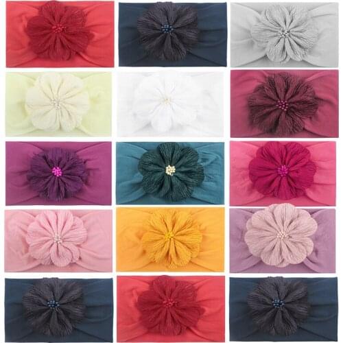 Lovely Flower Baby Elastic Hair Band Ultra Soft Nylon Headband Baby Girl Hairband Newborn Kids Toddler Child Turban