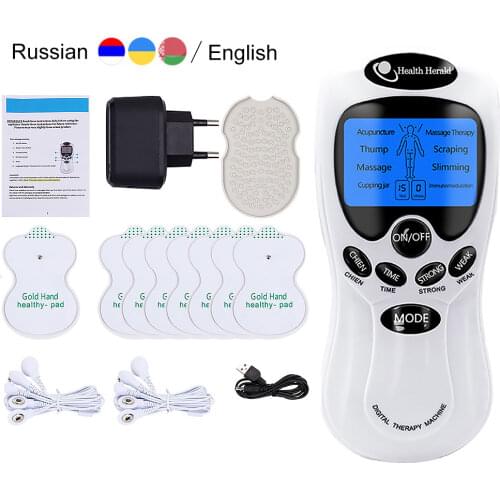 Electric TENS Machine EMS TENS Unit 8 Electrode Pads Body Massager for Back Shoulder Massage Device Muscle Stimulator Therapy