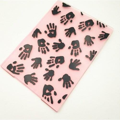 10.5x14.5cm Hand print Embossing folders Plastic bump Scrapbooking DIY Template Fondant indentation Cake Photo Album Card Make