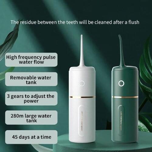 New Oral Irrigator USB Rechargeable Water Flosser Portable Dental Water Jet Self Care Waterproof Teeth Cleaner 280ML Water Tank