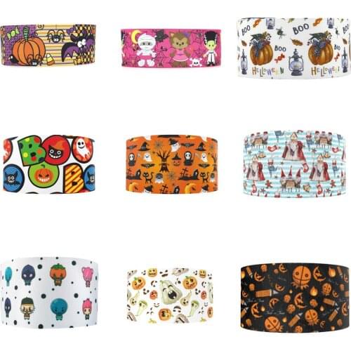 Halloween Pumpkin Grosgrain Ribbon Fabric Gift Wrapping DIY Sewing Wrapping Art Sewing Bow-knot Crafts Home Packing,5Yc18518