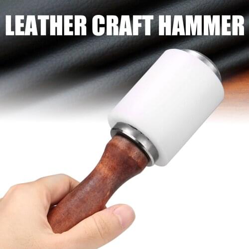 Leather Carving Hammer DIY Craft Cowhide Punch Cutting Nylon Hammer Tool With Wood Handle Carving Tools