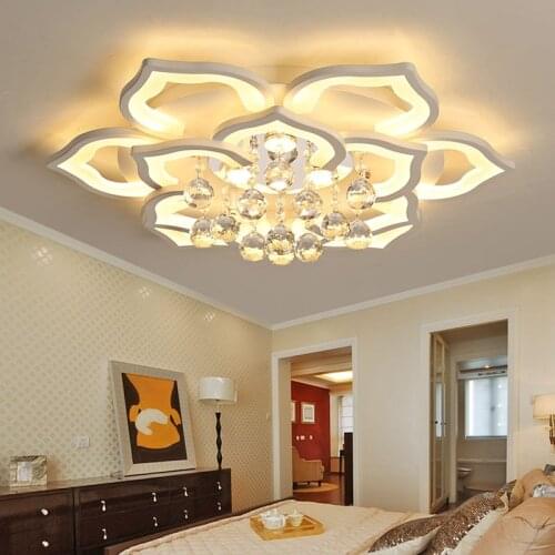 Creative Lotus Acrylic Crystal LED Ceiling Lights Living room bedroom study dining room ceiling lamp Commercial Lighting fixture