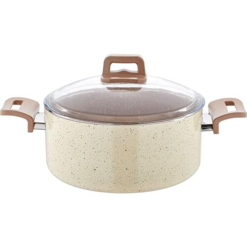 Cream Color 24 CM Granite Deep Cookware
