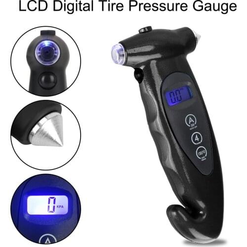 LEEPEE With Hammer Manometer LCD Digital for Car Motorcycle Bike Car Tire Air Pressure Gauge High-precision Barometers Tester