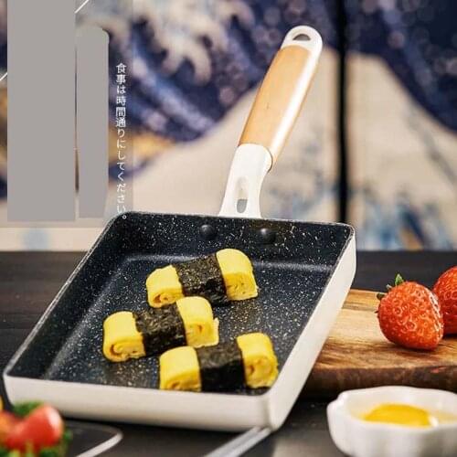 Small frying pan breakfast cook Fried thick titanium medical stone square pan mini jade son cooking pot