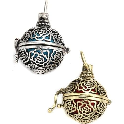 MODKISR Wholesale 6pcs Charm Stylish Refined Hollow Essential Oil Perfume Oval Egg Cage Diffuser Locket Pendants Without Chain
