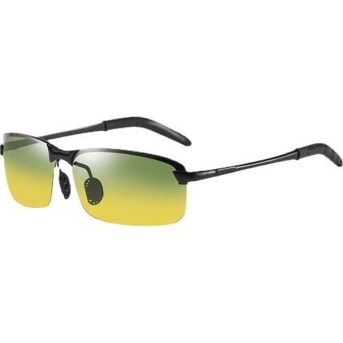 Fashion Sunglasses Metal Sunglasses Men Polarizing Brightening Color Change Day and Night Dual-use Sunglasses