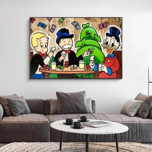 Monopoly Richie Rich Play Cards Street Art Poster Print Canvas Painting Abstract Wall Pictures Modern for Living Room Home Decor