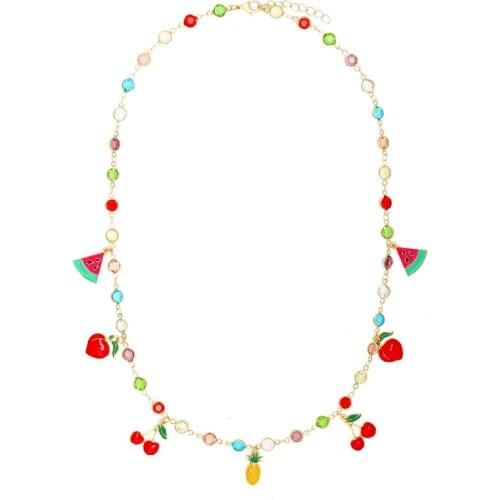 Drip Fruit Necklace Cherry Pineapple Choker Necklace 2020 Womens Jewelry
